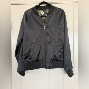 Men’s Black Polyester reversible H&M Bomber Jacket